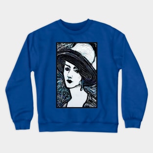 Her Summer Hat On A Rainy Day Crewneck Sweatshirt